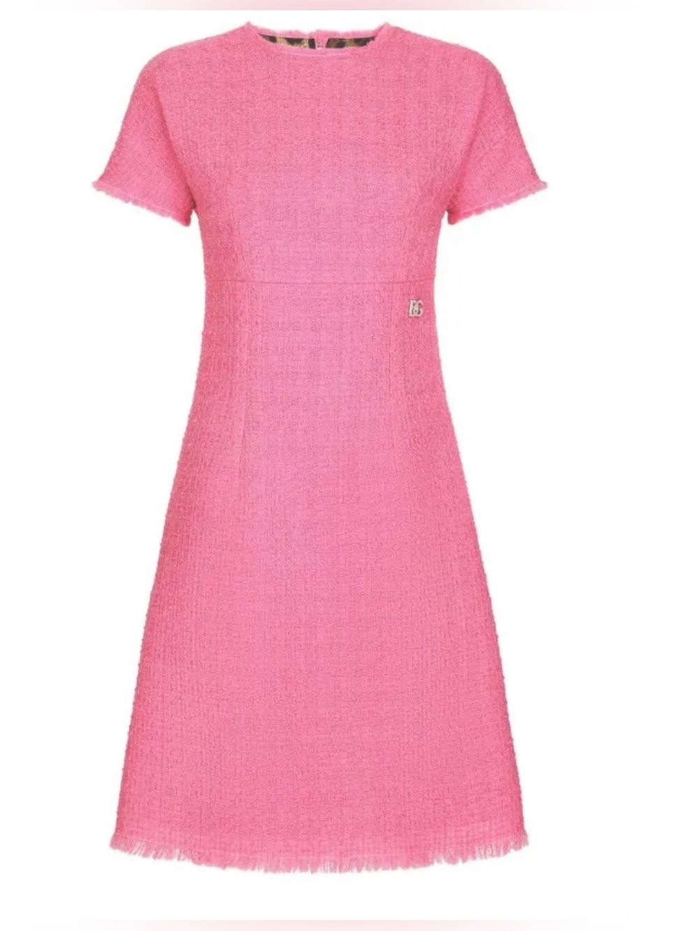 Dolce & Gabbana Pink Tweed Shift Dress